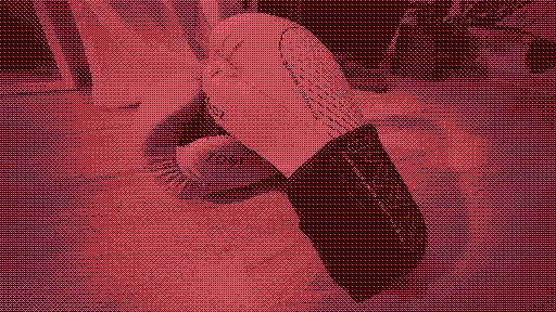 Boxing gloves lying on the ground.